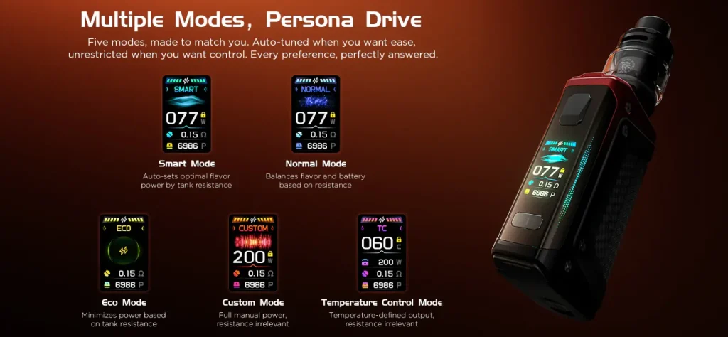 GeekVape Aegis Legend 5 Vape Kit Power Modes